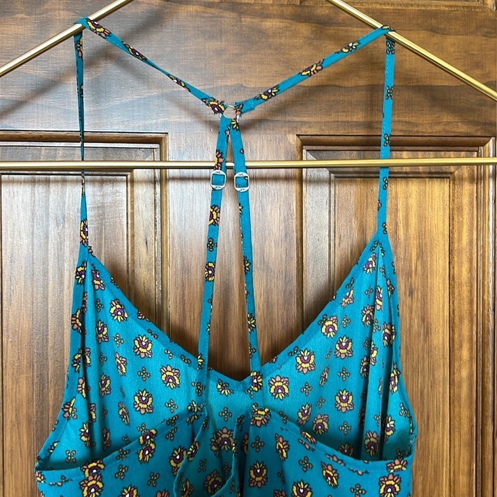 HOLLISTER 90s Boho Floral Print Strappy Racerback Top | S - Picture 2 of 8